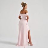 Women's Off-Shoulder High Slit Maxi Dress