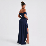 Women's Off-Shoulder High Slit Maxi Dress