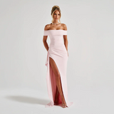 Women's Off-Shoulder High Slit Maxi Dress