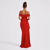 Women's Off-Shoulder High Slit Maxi Dress