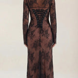 Women's Floral Mesh Midi Dress