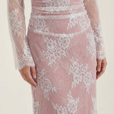Women's Floral Mesh Midi Dress