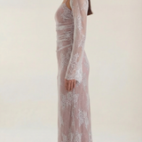 Women's Floral Mesh Midi Dress