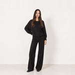 Black Batwing Jumper Lightweight Knit Boat Neck