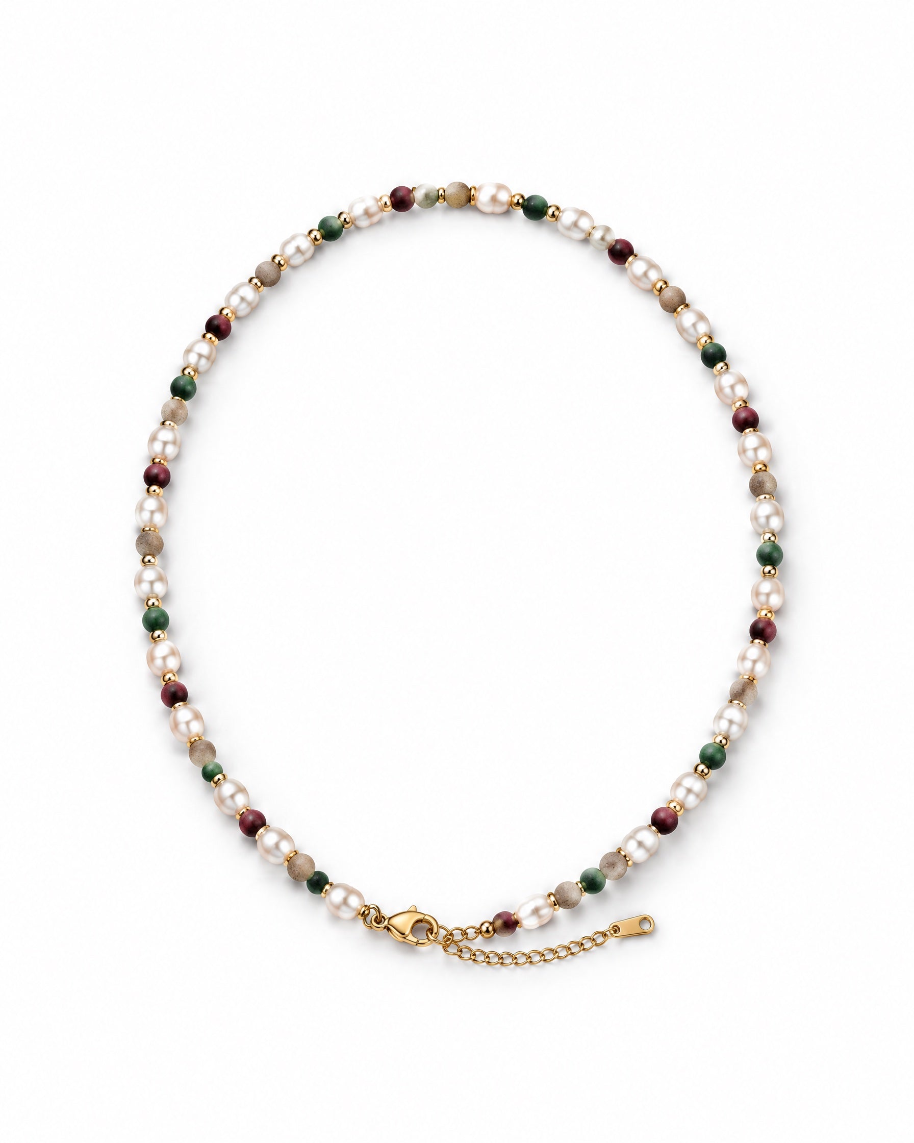 Beaded Necklace Faux Pearl and Colour Mix