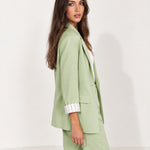 Light Green Trouser Suit Two Piece Blazer and Trousers