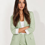 Light Green Trouser Suit Two Piece Blazer and Trousers