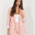 Pink Trouser Suit Two Piece Blazer and Trousers