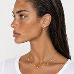 Charm Necklace Gold Tone Dainty Teardrop Drops