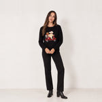 Black Christmas Jumper Dog Scooter Sequin