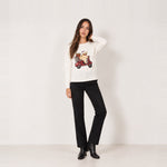 Ivory Christmas Jumper Dog Scooter Sequin