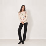 Beige Christmas Jumper Sequin Fairy Lights