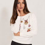 Ivory Christmas Jumper Sequin Baubles