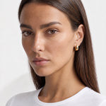 Gold Huggie Earrings Chunky Gold Dome Hoops