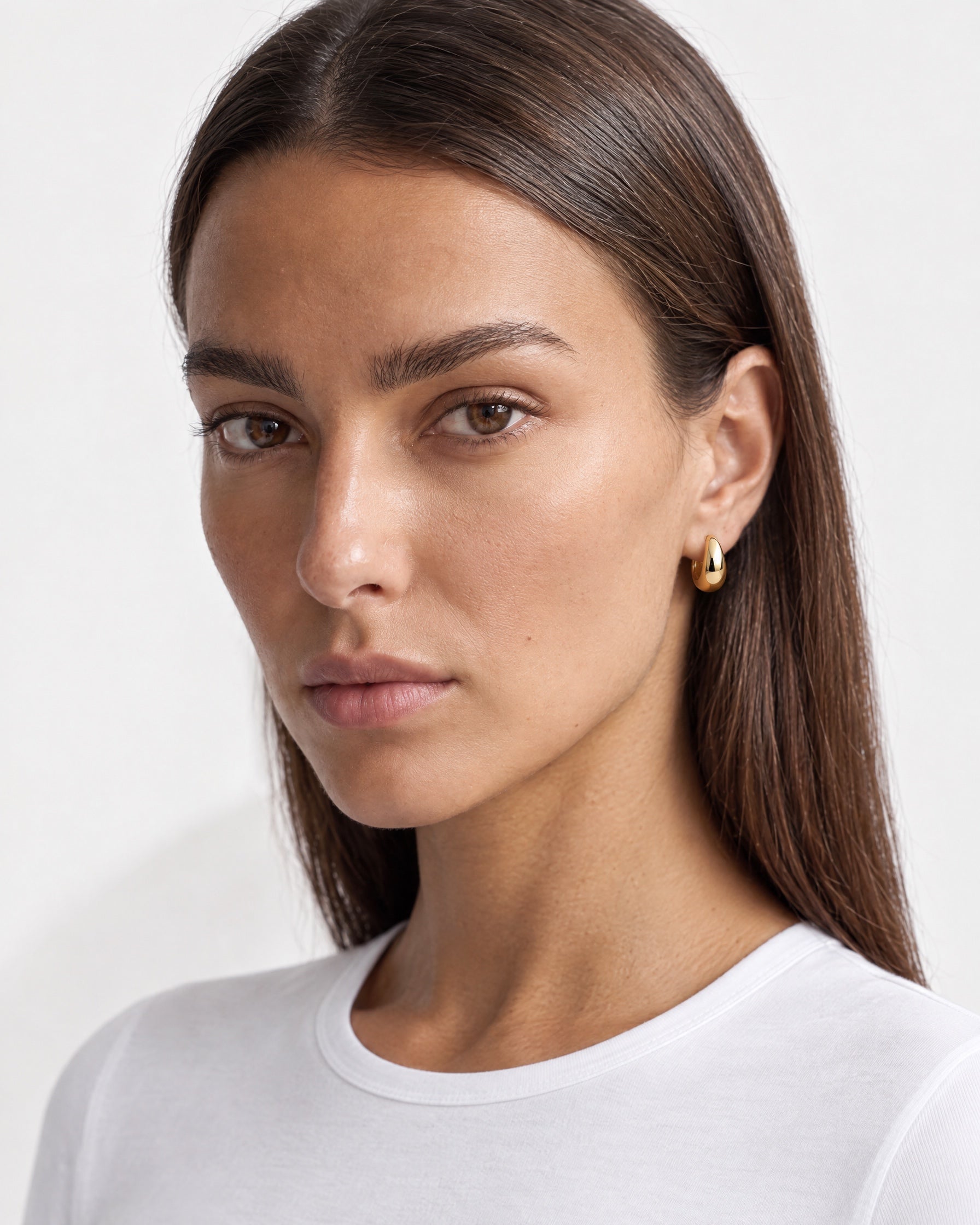 Gold Huggie Earrings Chunky Gold Dome Hoops