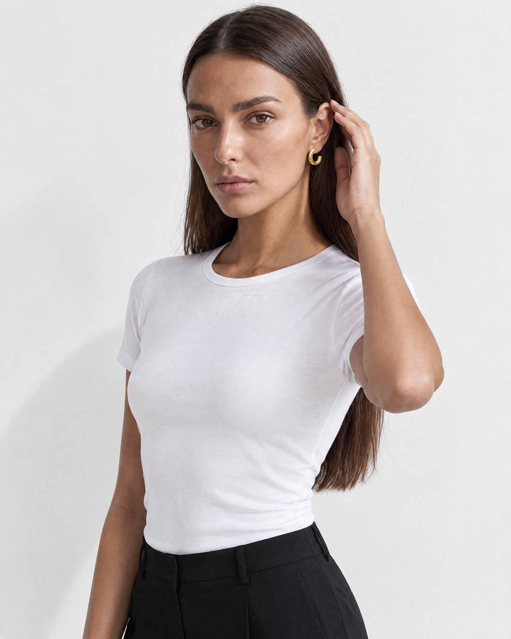 Gold Hoop Earrings Chunky Open Gold Hoops