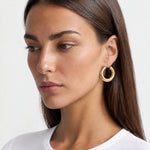 Hoop Earrings Chunky Open Gold Tone Hoops