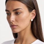 Clover Earrings Gold Tone Mother of Pearl - Gold