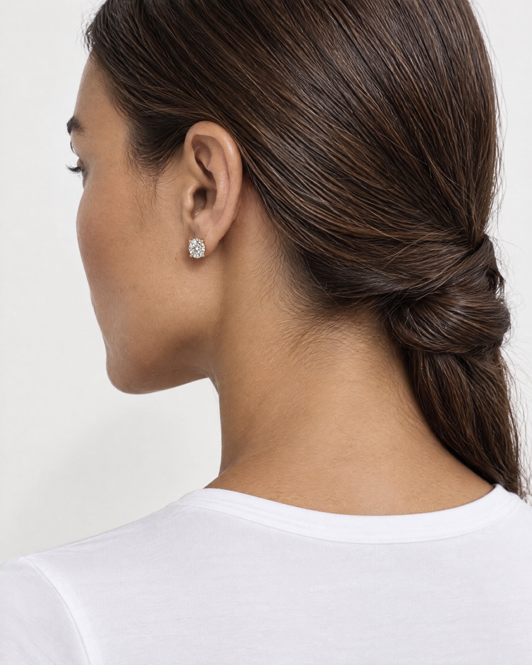 Stud Earrings Round Crystal Set of Five