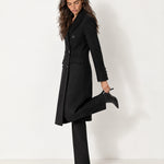 Black Double Breasted Coat Long Tailored