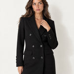 Black Double Breasted Coat Long Tailored