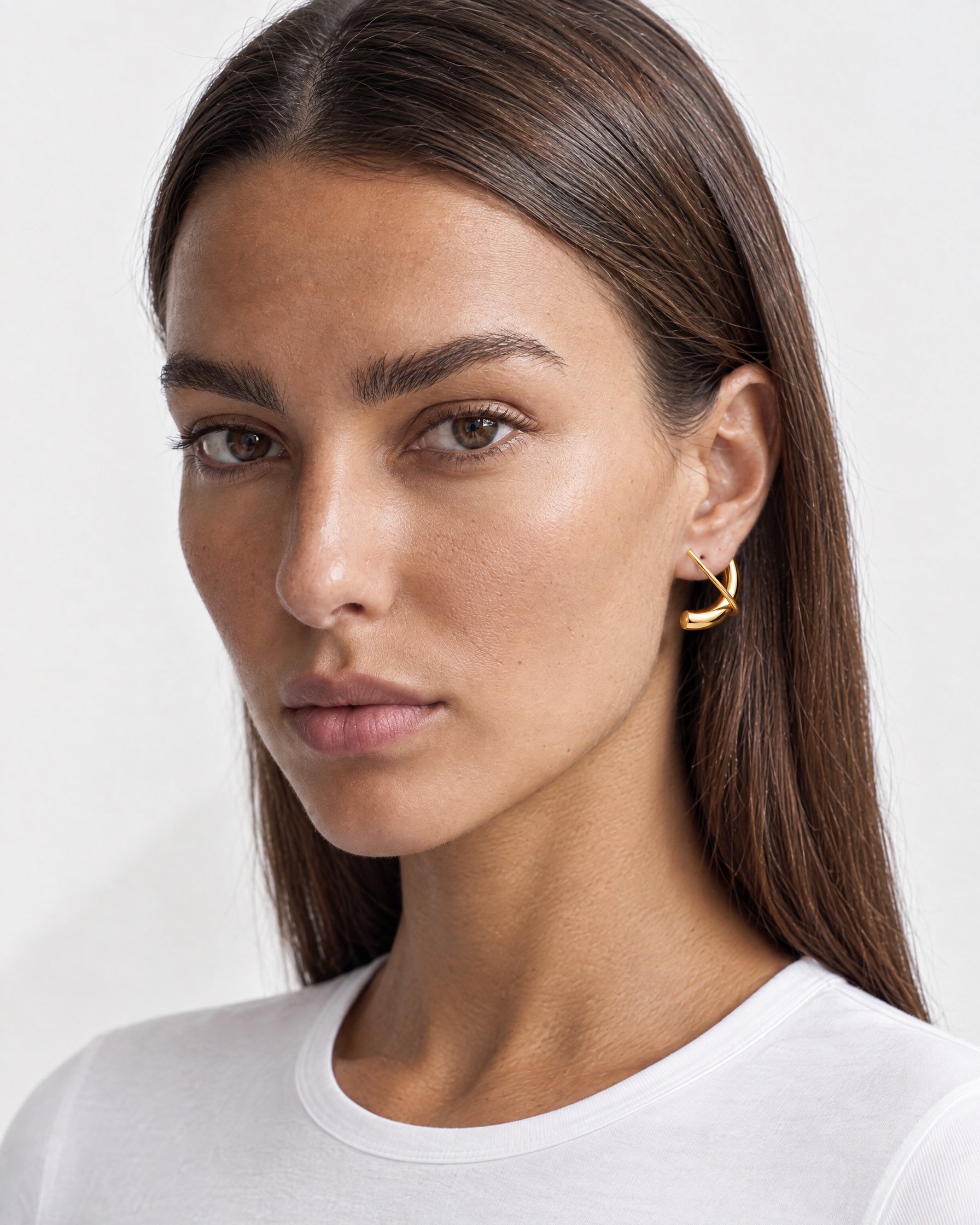 Gold Double Hoop Earrings Gold Twist Hoops