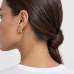 Double Hoop Earrings Gold Tone Twist Hoops
