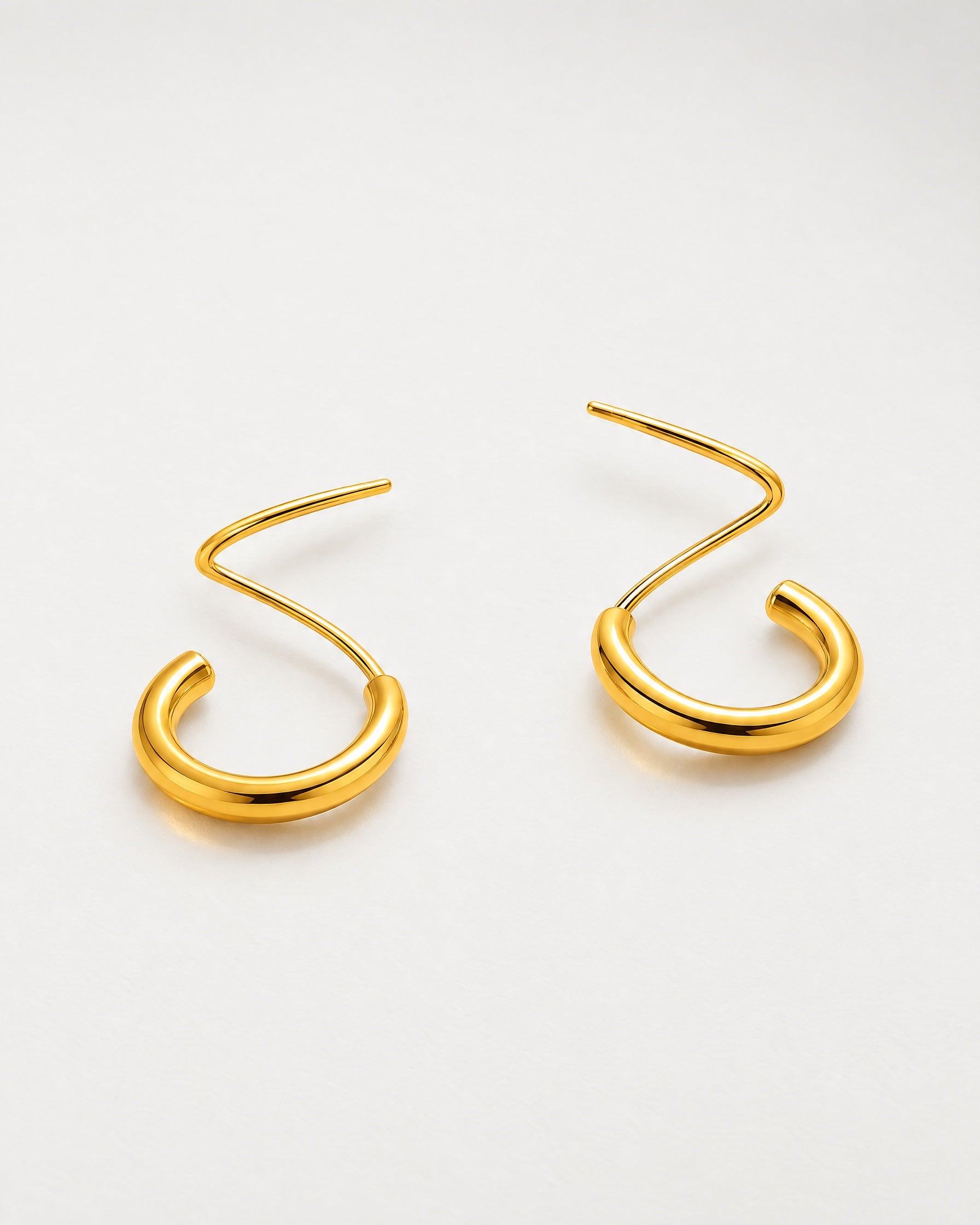 Double Hoop Earrings Gold Tone Twist Hoops