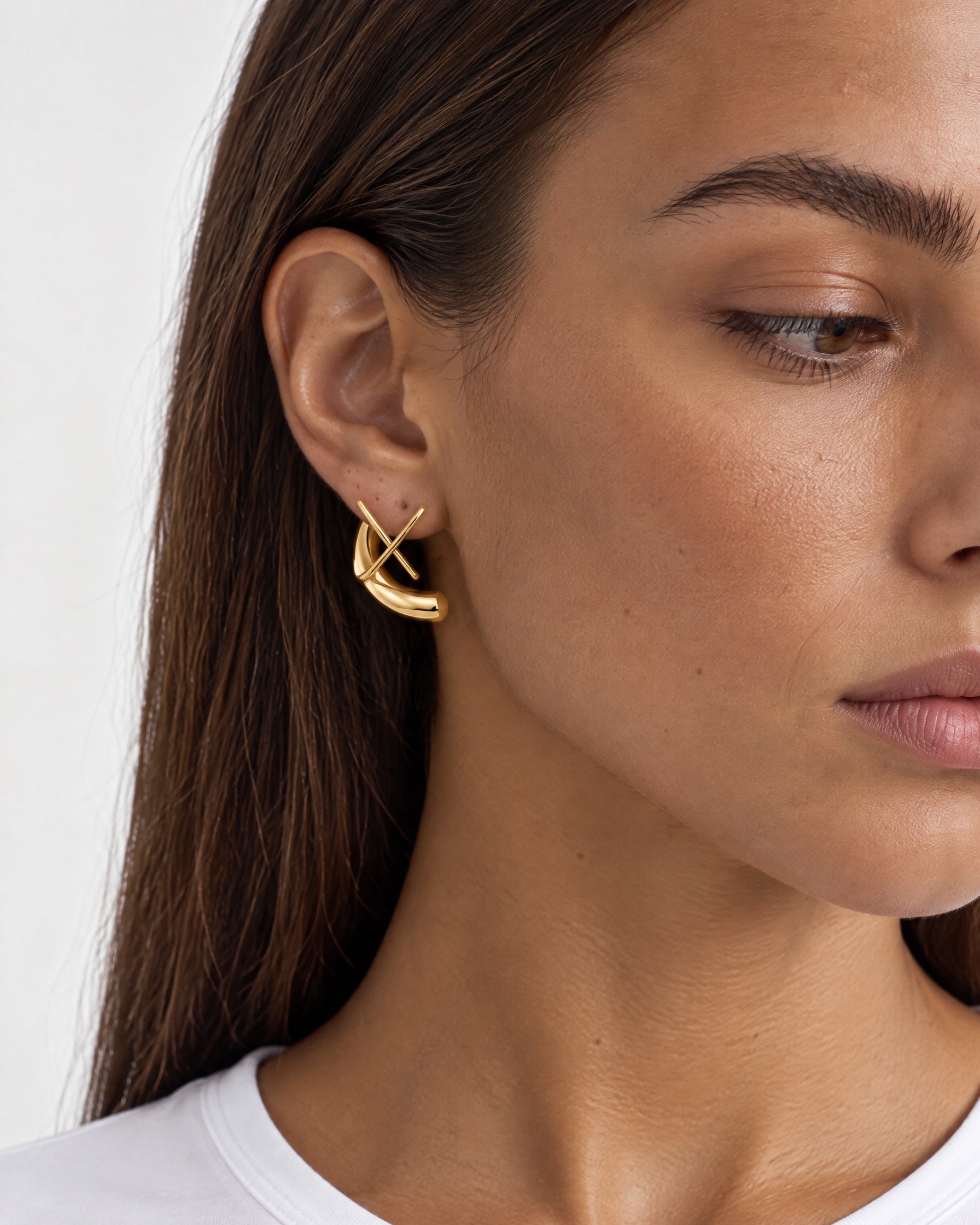 Gold Double Hoop Earrings Gold Twist Hoops