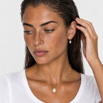 Faux Pearl Pendant Necklace Gold Tone Chain