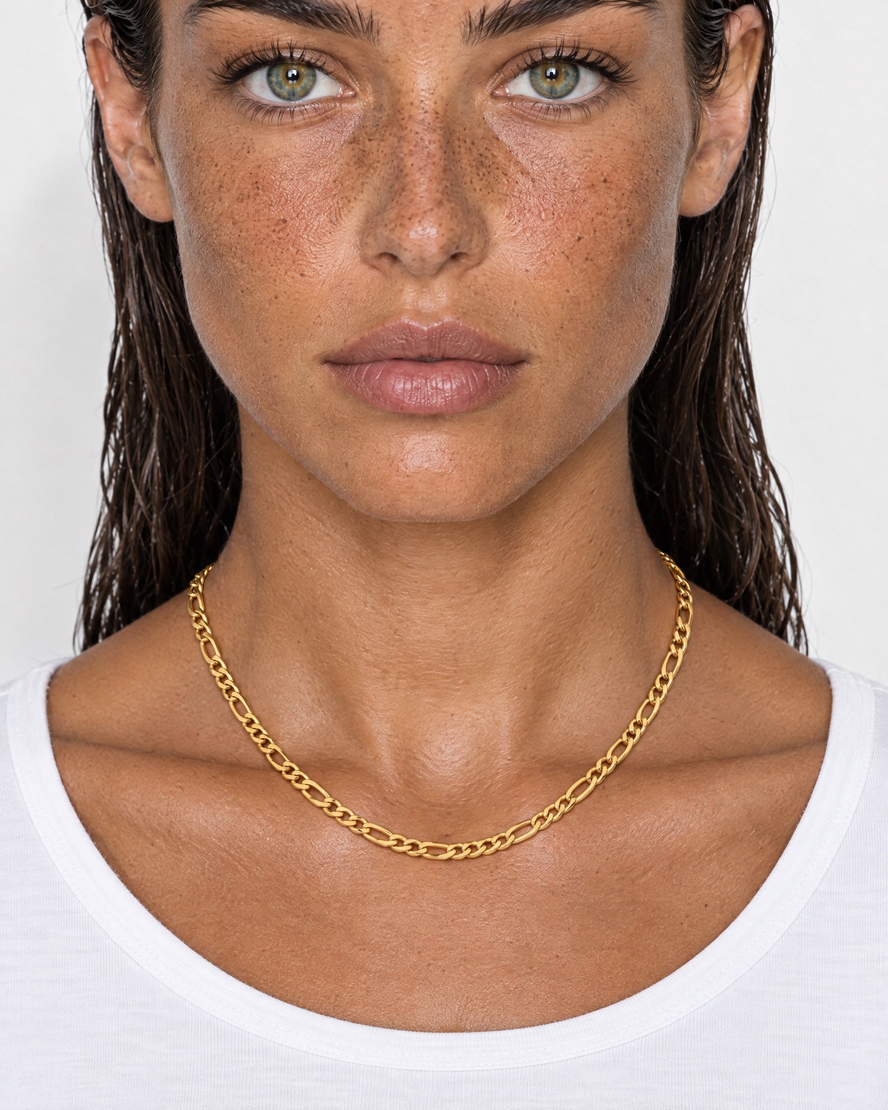 Figaro Chain Necklace Gold Tone Two Lengths