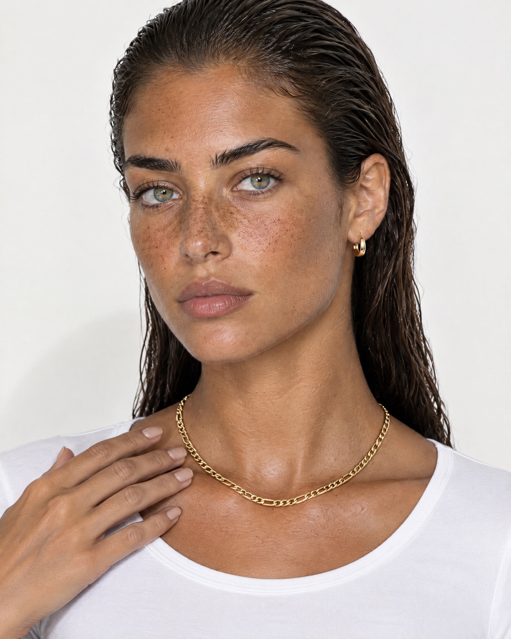 Figaro Chain Necklace Gold Tone Two Lengths