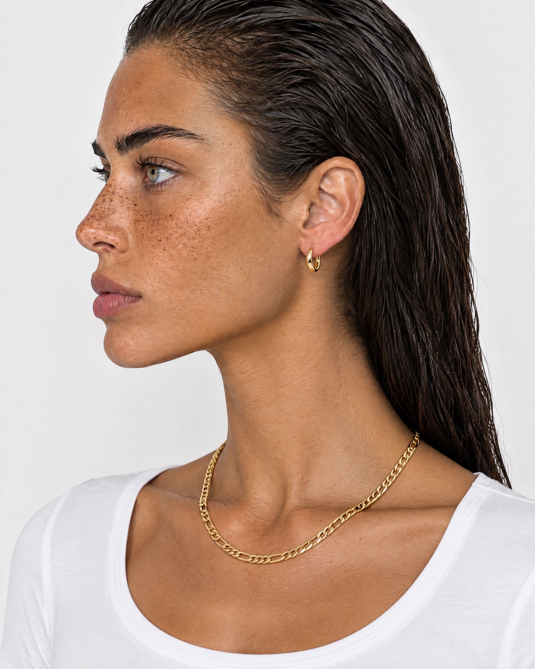 Figaro Chain Necklace Gold Tone Two Lengths