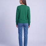 Dark Green Fitted Cardigan Crew Neck Button Front Knitted Cardigan Classic Slim Fit