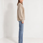 Camel Fluffy Jumper Oversized Soft Knit Sweater with Round Neck