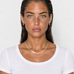 Herringbone Necklace Gold Tone Flat Snake Chain - Gold