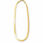Herringbone Necklace Gold Tone Flat Snake Chain