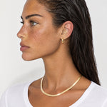 Herringbone Necklace Gold Tone Flat Snake Chain