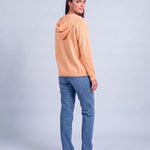 Apricot Hooded Cardigan Knitted Button Front Cardigan with Hood Relaxed Fit