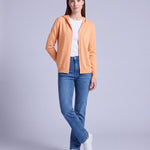 Apricot Hooded Cardigan Knitted Button Front Cardigan with Hood Relaxed Fit