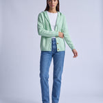 Green Hooded Cardigan Knitted Button Front Cardigan with Hood Relaxed Fit