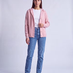 Pink Hooded Cardigan Knitted Button Front Cardigan with Hood Relaxed Fit