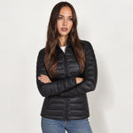 Black Lightweight Puffer Jacket Stand Collar
