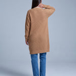 Yellow Camel Long Cardigan Knitted Longline Button Front Cardigan Relaxed Fit Chunky Knit
