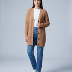Yellow Camel Long Cardigan Knitted Longline Button Front Cardigan Relaxed Fit Chunky Knit