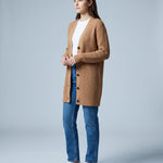 Yellow Camel Long Cardigan Knitted Longline Button Front Cardigan Relaxed Fit Chunky Knit