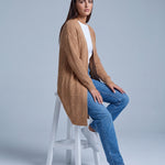Yellow Camel Long Cardigan Knitted Longline Button Front Cardigan Relaxed Fit Chunky Knit
