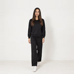 Black Lounge Set Sequin Stripe Jumper Joggers