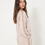 Stone Lounge Set Sequin Stripe Jumper Joggers