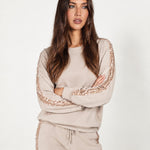 Stone Lounge Set Sequin Stripe Jumper Joggers